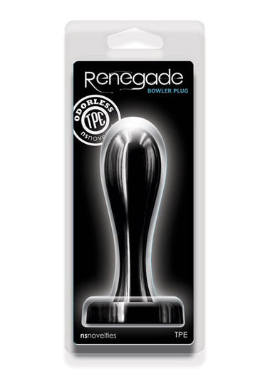 Ns Novelties - Renegade - Bowler Anal Plug - Large - Black - Stag Shop