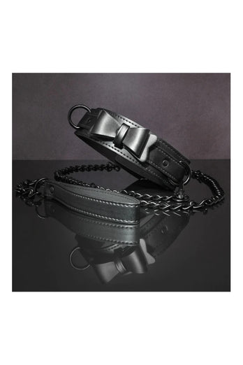 Sincerely by Sportsheets - Bow Tie Collar & Leash - Black - Stag Shop