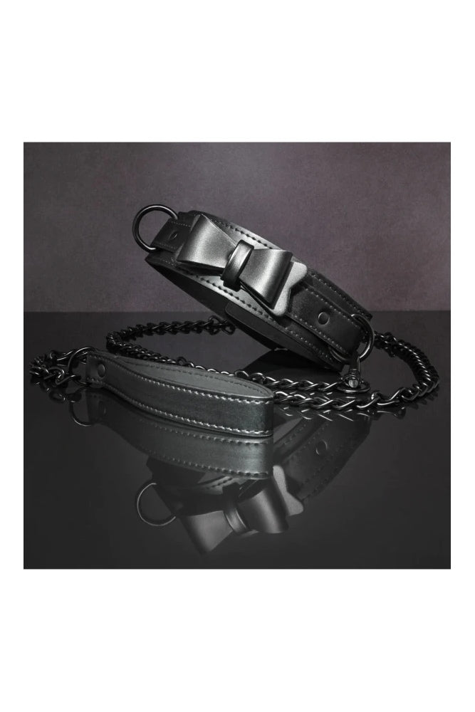 Sincerely by Sportsheets - Bow Tie Collar & Leash - Black - Stag Shop