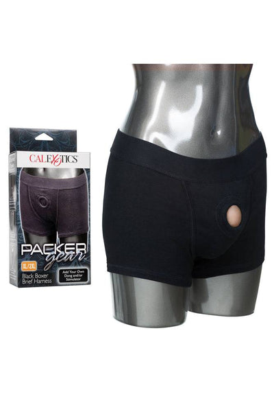 Women's Black Packer Gear Boxer Brief Strap-On Harness Panty Shorts  Underwear US
