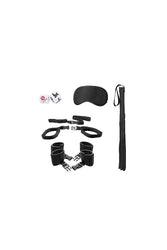 Ouch by Shots Toys - Black & White - Bed Post Bindings Restraint Kit - Black - Stag Shop