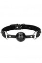 Ouch by Shots Toys - Breathable Ball Gag With Diamond Studded Straps - Black - Stag Shop