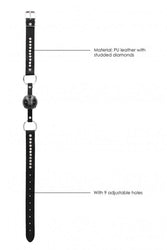 Ouch by Shots Toys - Breathable Ball Gag With Diamond Studded Straps - Black - Stag Shop