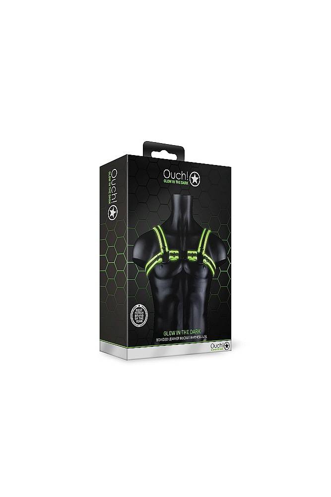 Shots Ouch Bra Harness Glow in the Dark Green - Romantic Blessings