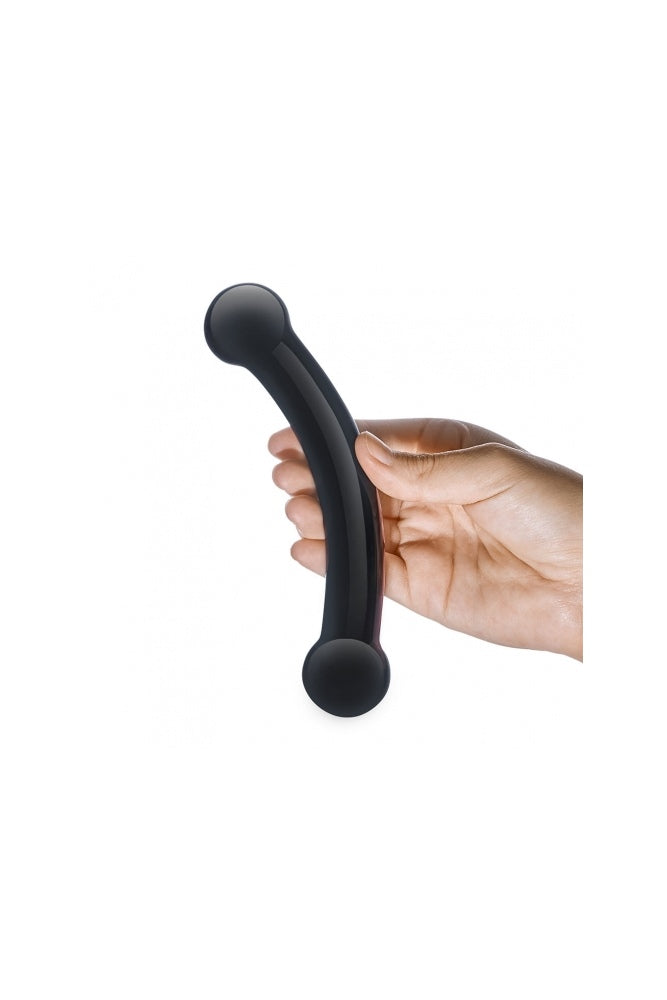 Gläs - 5.5" Double Bull Black Glass Dildo - Black - Stag Shop