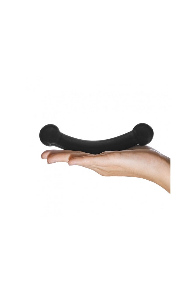 Gläs - 5.5" Double Bull Black Glass Dildo - Black - Stag Shop