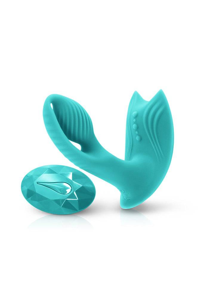 NS Novelties - INYA - Bump N Grind Warming Dual Vibrator - Teal - Stag Shop