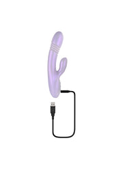 Playboy - Bumping Bunny Warming & Thrusting Rabbit Vibrator - Lilac - Stag Shop