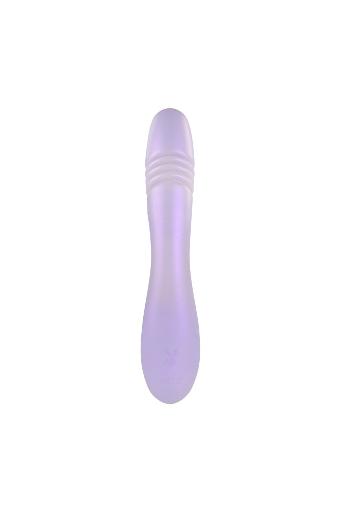 Playboy - Bumping Bunny Warming & Thrusting Rabbit Vibrator - Lilac - Stag Shop