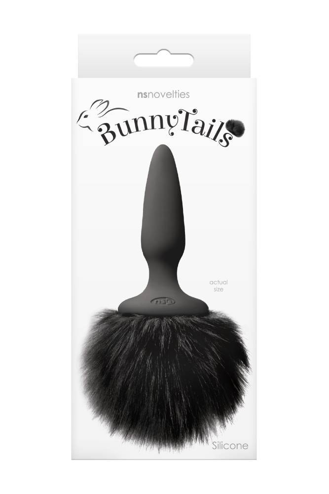 NS Novelties - Bunny Tails - Mini Butt Plug - Black - Fur - Stag Shop
