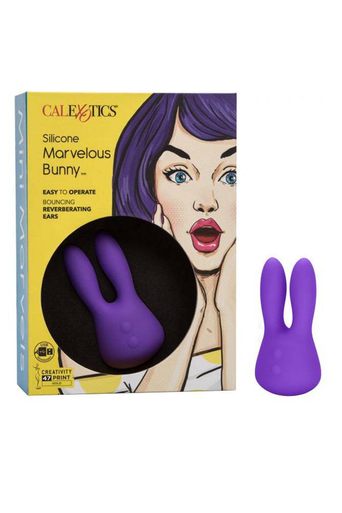 Cal Exotics - Mini Marvels - Silicone Marvelous Bunny Vibrator - Purple - Stag Shop