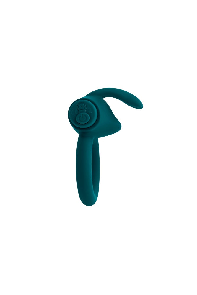 Playboy - Bunny Buzzer Vibrating Cock Ring - Teal - Stag Shop