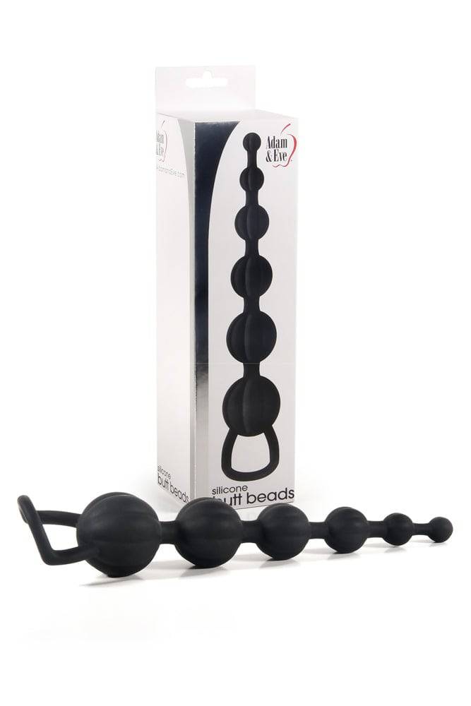 Adam & Eve - Silicone Butt Beads - Black - Stag Shop