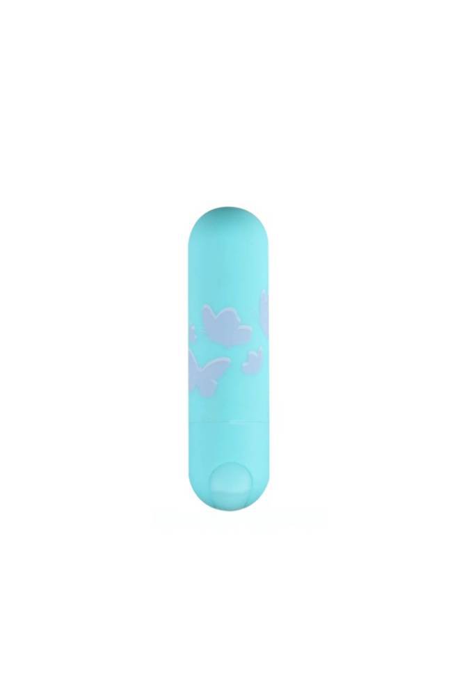 Maia Toys - Julia Rechargeable Butterfly Print Bullet - Teal - Stag Shop