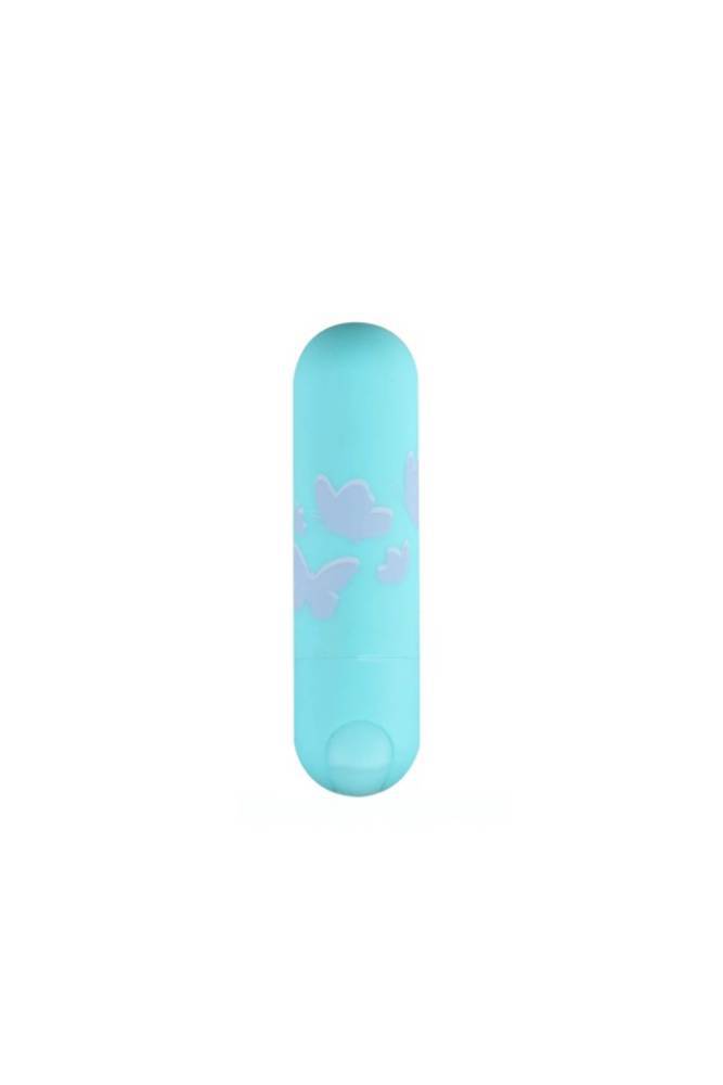 Maia Toys - Julia Rechargeable Butterfly Print Bullet - Teal - Stag Shop