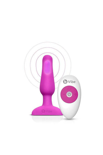 b-Vibe - Novice Vibrating Butt Plug - Fuchsia - Stag Shop