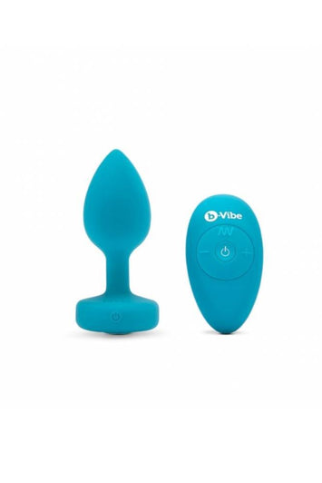 B-Vibe - Remote Control Vibrating Jewel Butt Plug - S/M - Blue - Stag Shop
