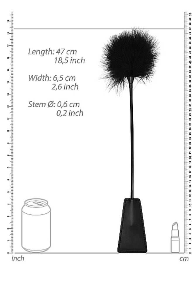 Ouch by Shots Toys - Black & White - Crop with Feather Tickler - Black - Stag Shop