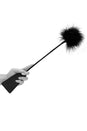 Ouch by Shots Toys - Black & White - Crop with Feather Tickler - Black - Stag Shop
