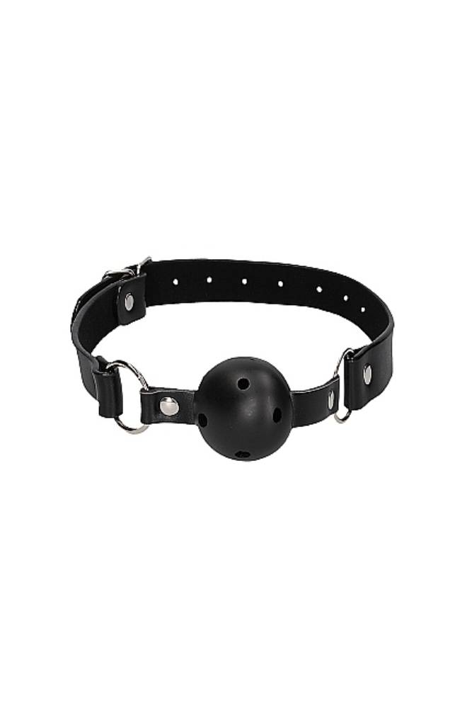 Ouch by Shots Toys - Black & White - Breathable Ball Gag with Nipple Clamps - Black - Stag Shop