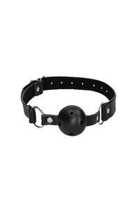 Thumbnail for Ouch by Shots Toys - Black & White - Breathable Ball Gag with Nipple Clamps - Black - Stag Shop