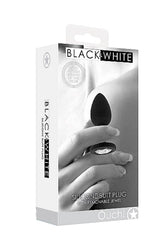 Ouch by Shots Toys - Black & White - Silicone Butt Plug with Removable Jewel - Black - Stag Shop