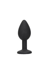 Thumbnail for Ouch by Shots Toys - Black & White - Silicone Butt Plug with Removable Jewel - Black - Stag Shop