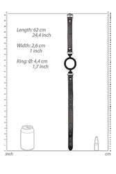 Ouch by Shots Toys - Black & White - Silicone Ring Gag with Adjustable Bonded Leather Straps - Black - Stag Shop