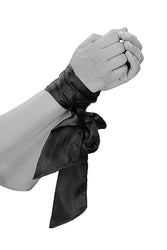 Ouch by Shots Toys - Black & White - Silky Bondage Ribbon - Black - Stag Shop