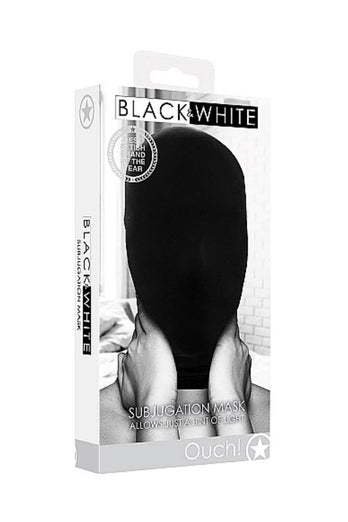 Ouch by Shots Toys - Black & White - Subjugation Mask - Black - Stag Shop