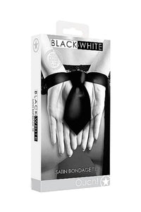 Thumbnail for Ouch by Shots Toys - Black & White - Satin Bondage Tie - Black - Stag Shop