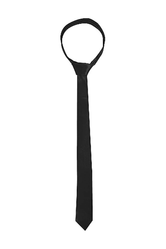 Ouch by Shots Toys - Black & White - Satin Bondage Tie - Black - Stag Shop