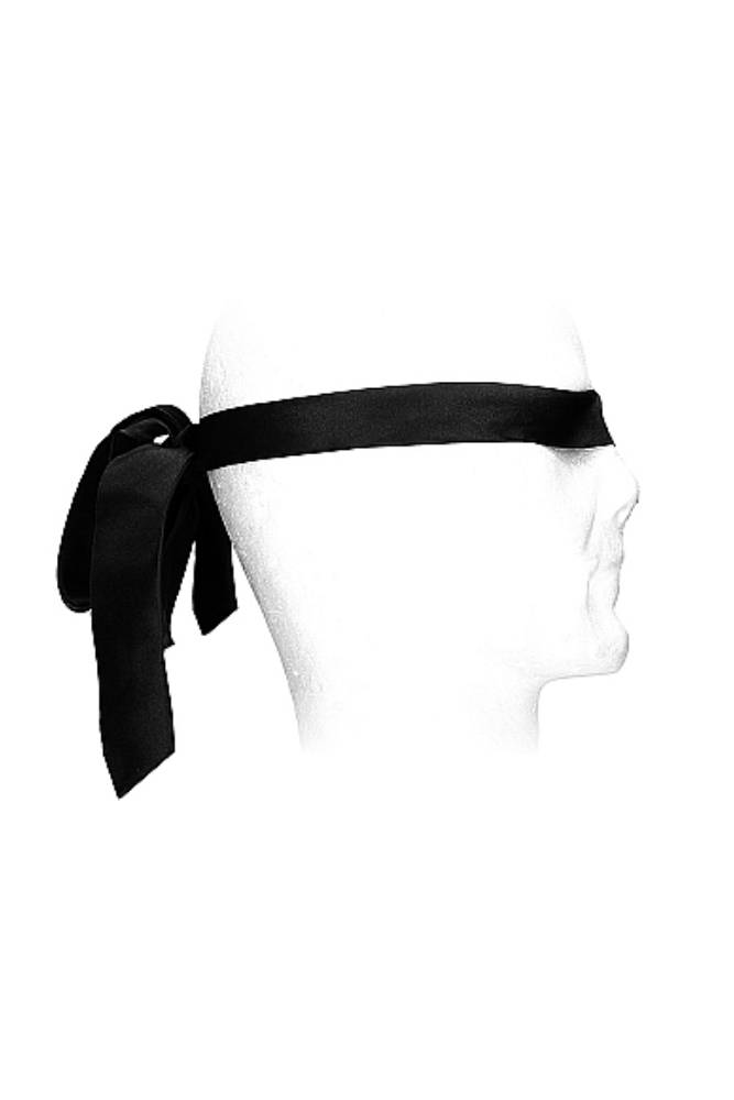 Ouch by Shots Toys - Black & White - Satin Bondage Tie - Black - Stag Shop