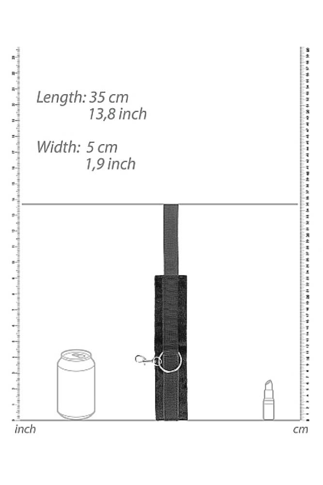 Ouch by Shots Toys - Black & White - Velcro Wrist/Ankle Cuffs with Adjustable Straps - Black - Stag Shop