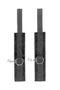 Ouch by Shots Toys - Black & White - Velcro Wrist/Ankle Cuffs with Adjustable Straps - Black - Stag Shop