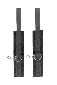 Thumbnail for Ouch by Shots Toys - Black & White - Velcro Wrist/Ankle Cuffs with Adjustable Straps - Black - Stag Shop
