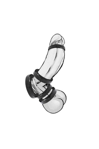 Channel 1 Releasing - Boneyard - 5-Piece Silicone Cock Ring Set - Black - Stag Shop