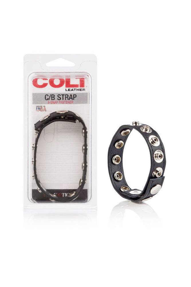 Cal Exotics - Colt - Adjustable 8 Snap Leather Cock/Ball Strap - Stag Shop