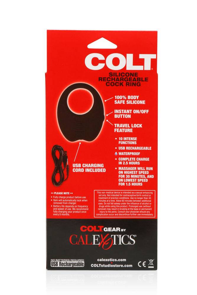 Cal Exotics - Colt - Silicone Rechargeable Cock Ring - Black - Stag Shop