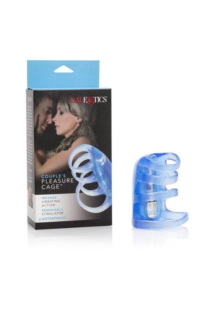 Cal Exotics - Couples Enhancer - Vibrating Pleasure Cock Cage - Blue - Stag Shop
