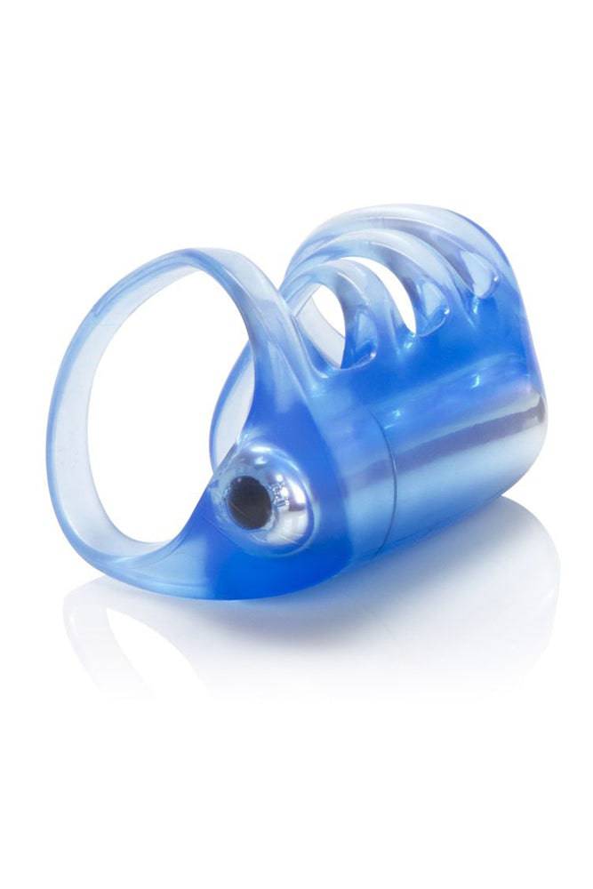 Cal Exotics - Couples Enhancer - Vibrating Pleasure Cock Cage - Blue - Stag Shop