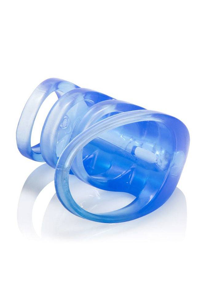 Cal Exotics - Couples Enhancer - Vibrating Pleasure Cock Cage - Blue - Stag Shop
