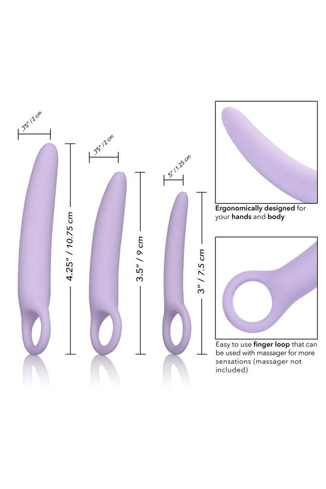Cal Exotics - Dr. Laura Berman - Alena 3-Piece Silicone Dilator Set - Purple - Stag Shop