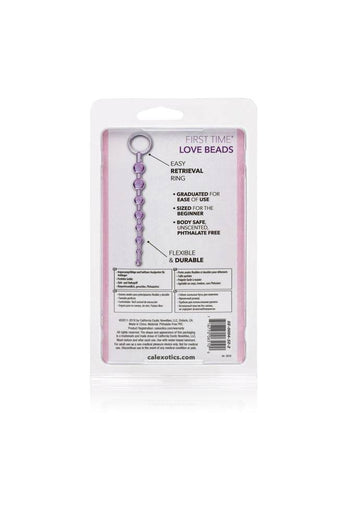 Cal Exotics - First Time - Love Anal Beads - Purple - Stag Shop