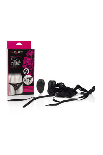 Cal Exotics - Little Black Thong - Remote Control Vibrating Thong - Black - Stag Shop