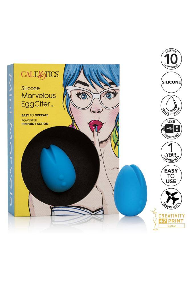 Cal Exotics - Mini Marvels - Silicone Marvelous EggCiter Vibrator - Blue - Stag Shop