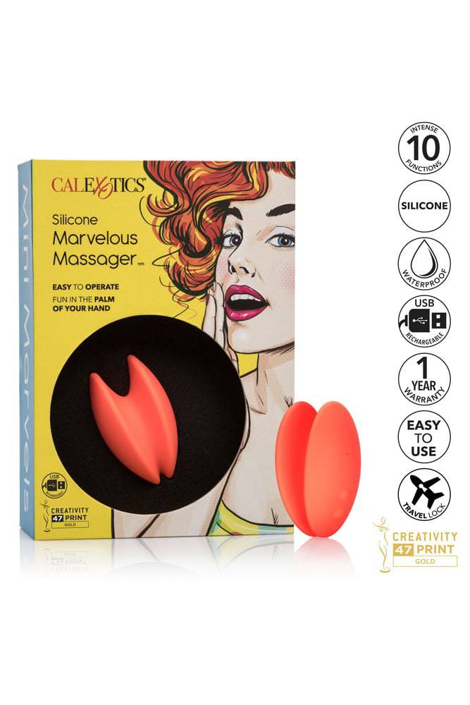 Cal Exotics - Mini Marvels - Silicone Marvelous Massager Vibrator - Orange - Stag Shop