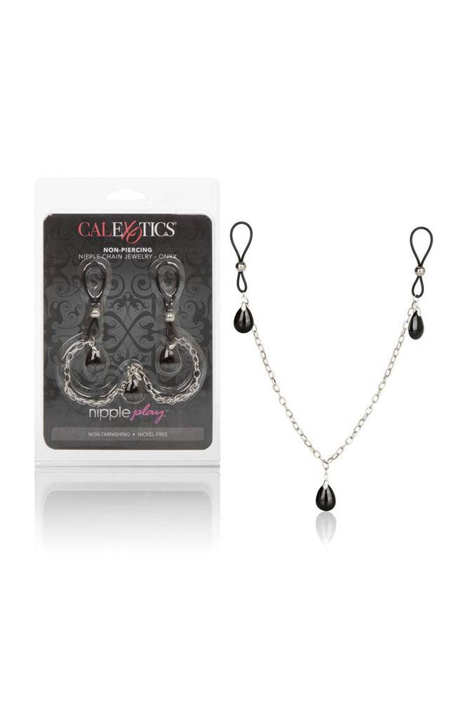 Cal Exotics - Nipple Play - Non-Piercing Nipple Chain Jewelry - Onyx - Stag Shop
