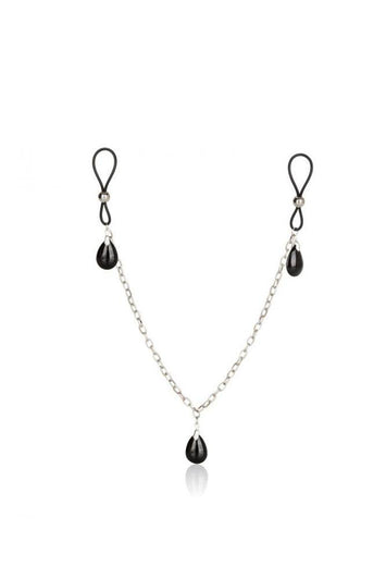 Cal Exotics - Nipple Play - Non-Piercing Nipple Chain Jewelry - Onyx - Stag Shop