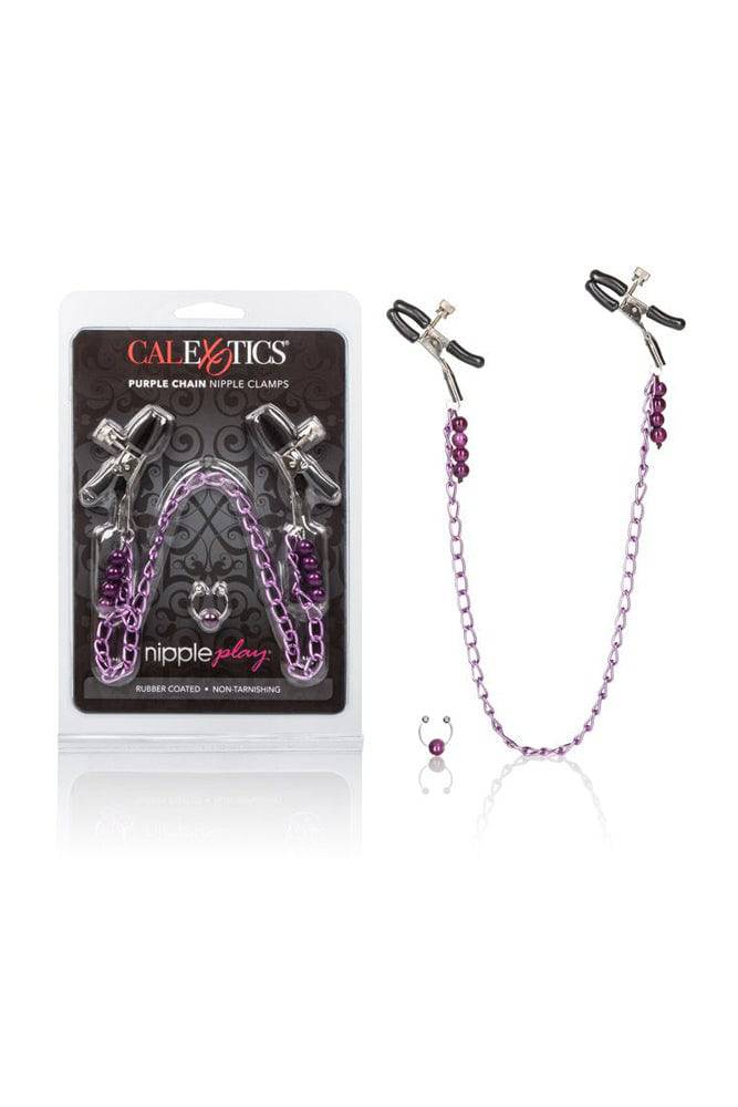 Cal Exotics - Nipple Play - Purple Chain Nipple Clamps - Stag Shop